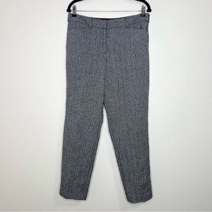 Talbots HAMPSHIRE Black & White Herringbone Wool Blend Straight Ankle Pants 10
